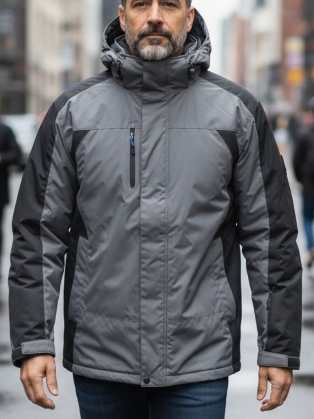 Hawke & Co Sport Thinsulate Gray Winter Hooded Jacket/Parka